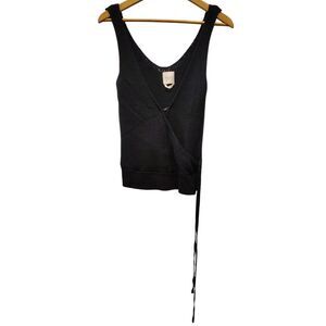 Harper‎ Heritage Darkest Grey Cable Knit V-Neck boho tie top